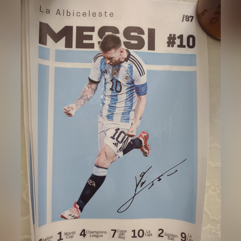 #10 Soccer euro football player canvas colored poster Messi